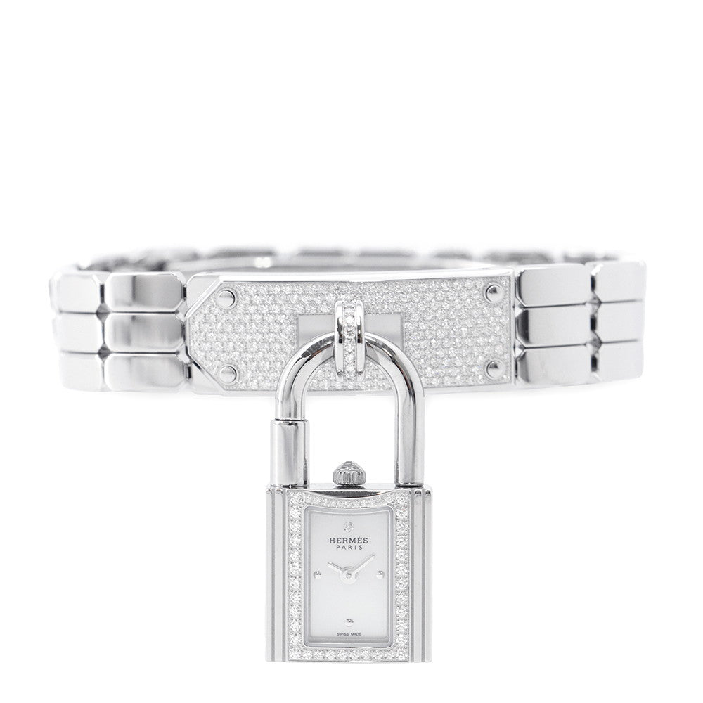 HERMES Kelly watch W16mm Stainless Steel Mother of Pearl DialKE4.131