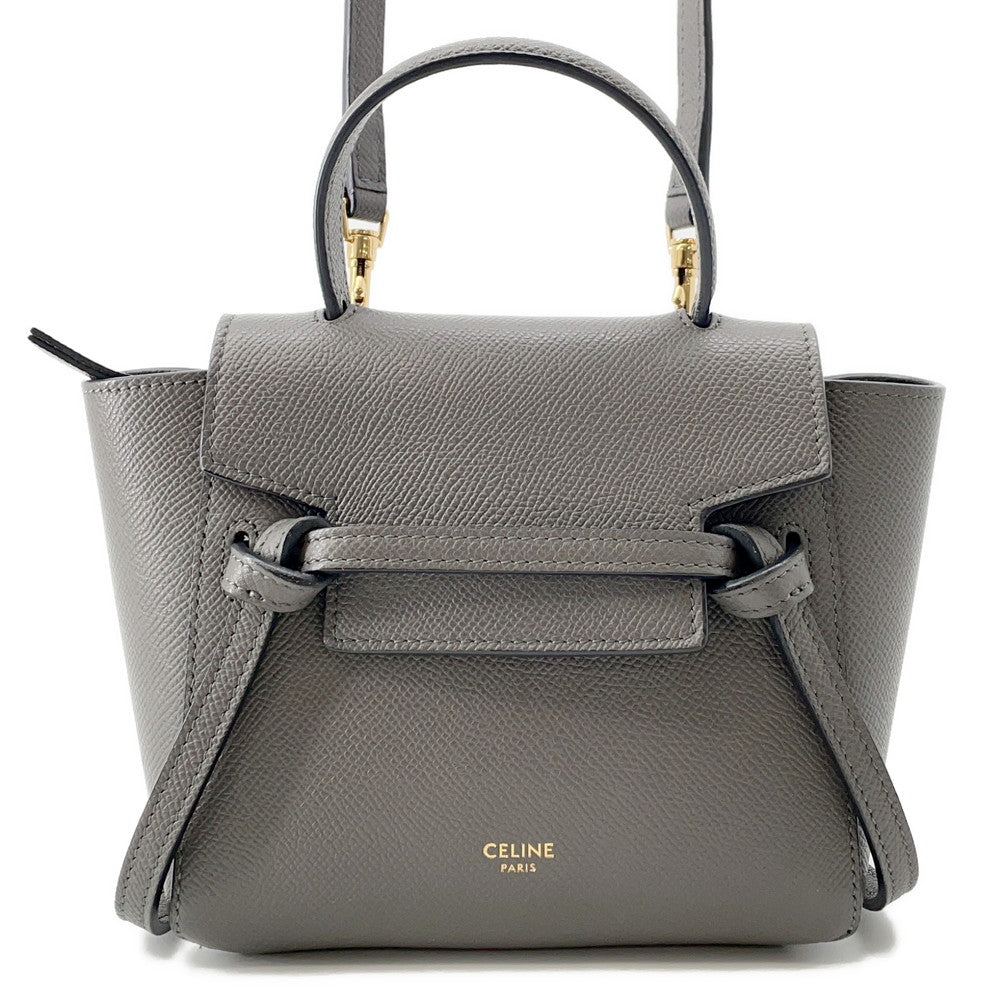 CELINE Belt bag Gray194263 Leather Size Pico
