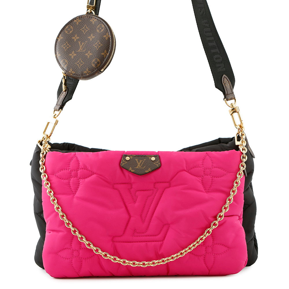 LOUIS VUITTON Maxi Multi-Pochette Accessoires Noir/FuchsiaM58980 Recycled Nylon Monogram