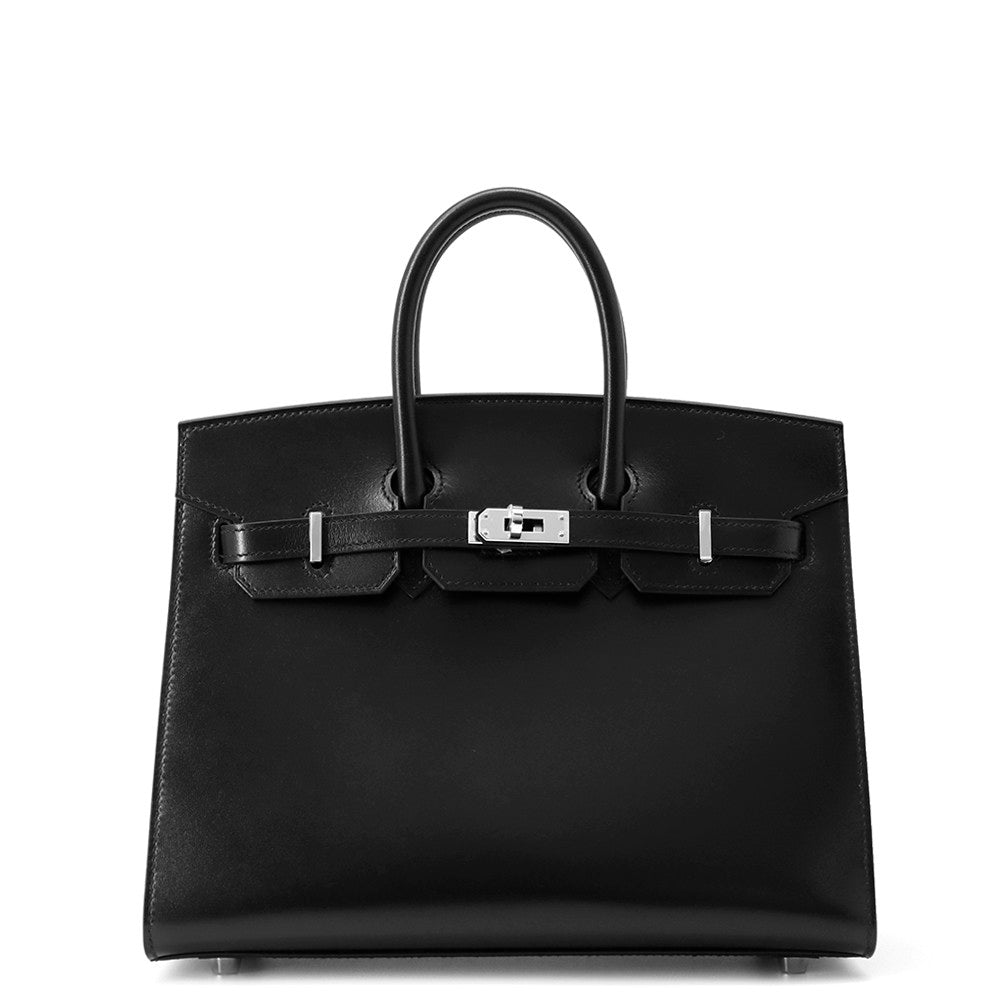 HERMES Birkin Sellier Black Box Calf Leather Size 25