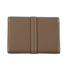 Load image into Gallery viewer, HERMES Glennan Compact Wallet Etoupe Swift Leather/Chevre Myzore Goatskin
