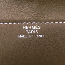 Load image into Gallery viewer, HERMES Glennan Compact Wallet Etoupe Swift Leather/Chevre Myzore Goatskin
