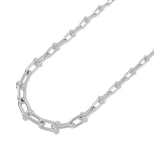 将图像加载到图库查看器中，TIFFANY&amp;Co. Hardware Graduated Link Necklace60153092 SV925
