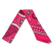 Load image into Gallery viewer, HERMES Twilly Les Leopards Bandana Bandana Leopard Pink/White/Black Silk100%
