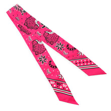 Load image into Gallery viewer, HERMES Twilly Les Leopards Bandana Bandana Leopard Pink/White/Black Silk100%
