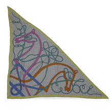 Load image into Gallery viewer, HERMES Triangle Jean &quot;Whip and Chemise&quot; Gris Chine /Vert/ Multicolor Cashmere70% Silk30%
