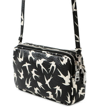 将图像加载到图库查看器中，MIUMIU Swallow Pattern Shoulder Bag Black/White5ZH011 Leather
