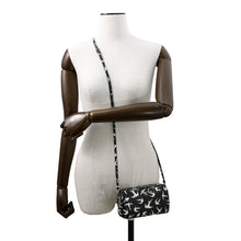 将图像加载到图库查看器中，MIUMIU Swallow Pattern Shoulder Bag Black/White5ZH011 Leather
