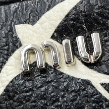 将图像加载到图库查看器中，MIUMIU Swallow Pattern Shoulder Bag Black/White5ZH011 Leather
