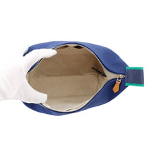 Load image into Gallery viewer, HERMES Brid a Black Navy/Green Canvas Size PM
