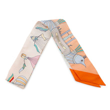 Load image into Gallery viewer, HERMES Twilly The madness of the sky Apricot/Vert/Multicolor Silk100%

