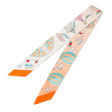 Load image into Gallery viewer, HERMES Twilly The madness of the sky Apricot/Vert/Multicolor Silk100%
