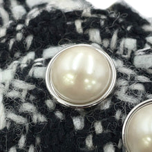 将图像加载到图库查看器中，CHANEL short boots Black/WhiteG33823 Tweed Faux Pearl Size 38
