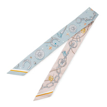 Load image into Gallery viewer, HERMES Twilly C&#39;est la Fête Blue Gacier/Rose Poudre/Gray Silk100%
