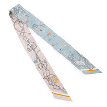 Load image into Gallery viewer, HERMES Twilly C&#39;est la Fête Blue Gacier/Rose Poudre/Gray Silk100%

