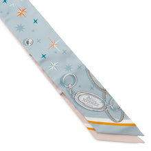 Load image into Gallery viewer, HERMES Twilly C&#39;est la Fête Blue Gacier/Rose Poudre/Gray Silk100%
