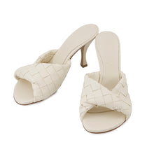 Load image into Gallery viewer, Bottega Veneta Blink Intrecciato Mules Sea salt796455 Lambskin Size 38
