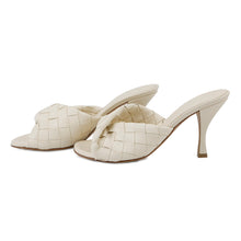 Load image into Gallery viewer, Bottega Veneta Blink Intrecciato Mules Sea salt796455 Lambskin Size 38
