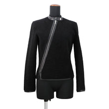 Load image into Gallery viewer, HERMES No-collar boa leather-lined jacket Size 34 Black Leather Boa
