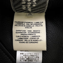 Load image into Gallery viewer, HERMES No-collar boa leather-lined jacket Size 34 Black Leather Boa
