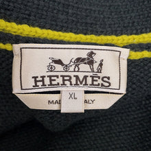 Load image into Gallery viewer, HERMES Tangram Striped Cardigan Size XL Yellow/Green/Blue Cashmere100%
