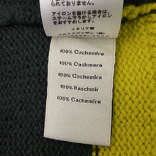 Load image into Gallery viewer, HERMES Tangram Striped Cardigan Size XL Yellow/Green/Blue Cashmere100%

