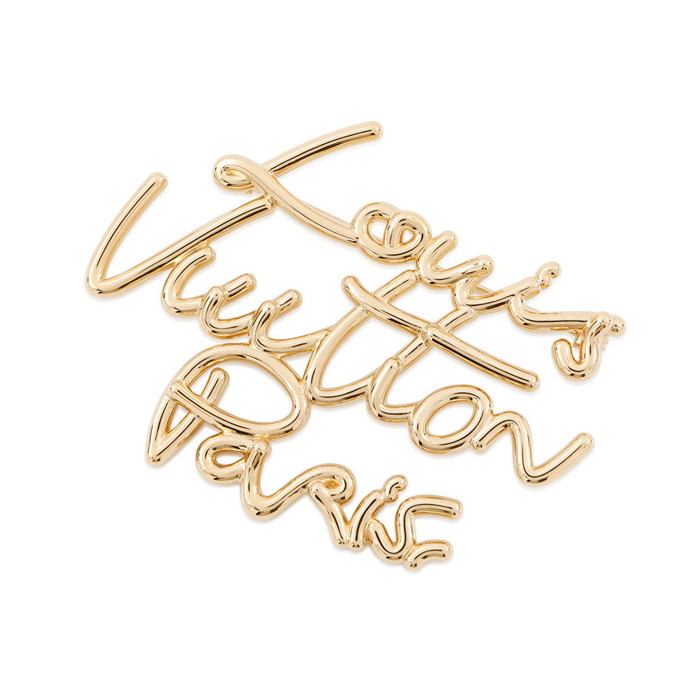 LOUIS VUITTON Brooch・LV Script GoldM03098 Metal