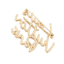 Load image into Gallery viewer, LOUIS VUITTON Brooch・LV Script GoldM03098 Metal
