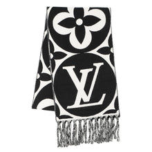 将图像加载到图库查看器中，LOUIS VUITTON Flight Mode Scarf and LV Medallion White/BlackM79212 Wool 100%
