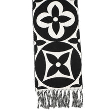 将图像加载到图库查看器中，LOUIS VUITTON Flight Mode Scarf and LV Medallion White/BlackM79212 Wool 100%
