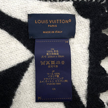 将图像加载到图库查看器中，LOUIS VUITTON Flight Mode Scarf and LV Medallion White/BlackM79212 Wool 100%
