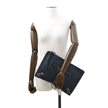Load image into Gallery viewer, BALENCIAGA Metal Edge Clutch Bag Navy390186 Goatskin Leather
