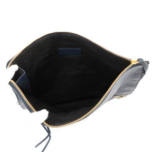 Load image into Gallery viewer, BALENCIAGA Metal Edge Clutch Bag Navy390186 Goatskin Leather
