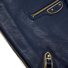 Load image into Gallery viewer, BALENCIAGA Metal Edge Clutch Bag Navy390186 Goatskin Leather
