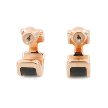 将图像加载到图库查看器中，HERMES Olymp Earrings Size PM Black Metal Box Calf Leather
