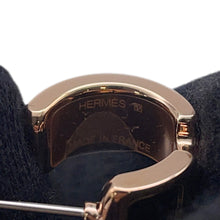 将图像加载到图库查看器中，HERMES Olymp Earrings Size PM Black Metal Box Calf Leather
