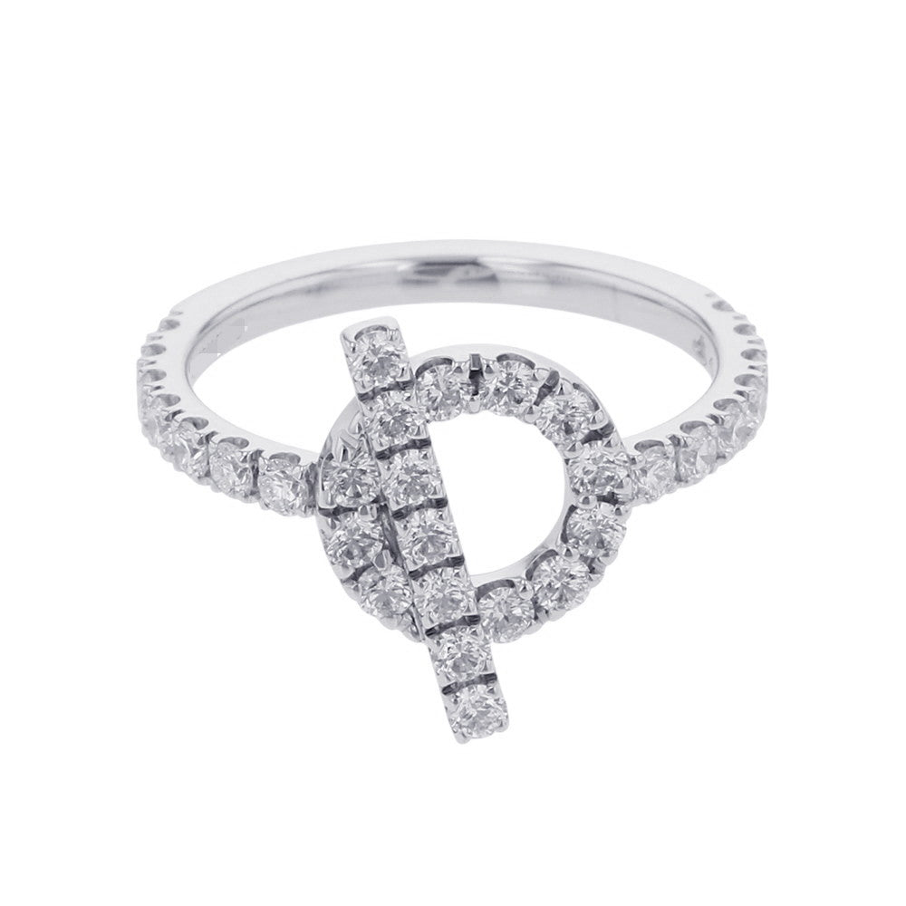 HERMES Ring 《Finesse》 Size 53/#13H219610B 00053 18K White Gold