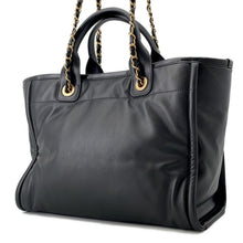 将图像加载到图库查看器中，CHANEL Deauville 2-Way Shopping Bag BlackAS3257 Lambskin Size Small
