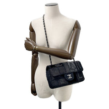 将图像加载到图库查看器中，CHANEL Patchwork Single Flap Chainshoulder Bag BlackA65468 Tweed Patent Leather Leather Fabric
