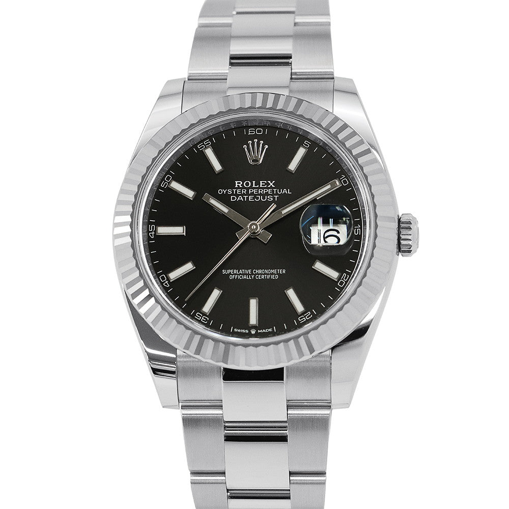 ROLEX Datejust W41mm Stainless Steel K18WG Black Dial126334