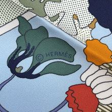 将图像加载到图库查看器中，HERMES Carre CA DECOIFFE Sa Decowaf Size 90 Marine/Claim/Vert Silk100%
