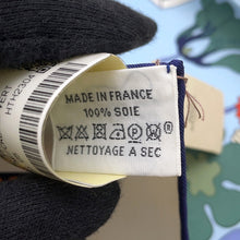 将图像加载到图库查看器中，HERMES Carre CA DECOIFFE Sa Decowaf Size 90 Marine/Claim/Vert Silk100%
