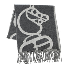 将图像加载到图库查看器中，HERMES Scarf BoucleCamail Gray Cashmere100%
