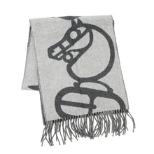 将图像加载到图库查看器中，HERMES Scarf BoucleCamail Gray Cashmere100%
