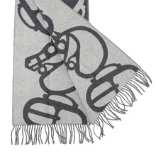 将图像加载到图库查看器中，HERMES Scarf BoucleCamail Gray Cashmere100%
