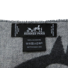将图像加载到图库查看器中，HERMES Scarf BoucleCamail Gray Cashmere100%

