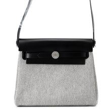 Load image into Gallery viewer, HERMES Herbag zip Ecru/Black Toile Military Vache Hunter Leather Size Mini
