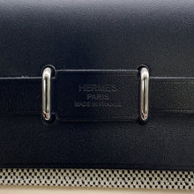 Load image into Gallery viewer, HERMES ★Herbag Zip Ecru/Black Toile Military Vache Hunter Leather Size Mini
