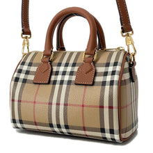 Load image into Gallery viewer, BURBERRY Check Bowling Bag Archive Beige/Briar Brown81097911 PVC Leather Size Mini
