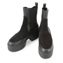 Load image into Gallery viewer, LOUIS VUITTON Laureate Boots Black1AC7W0 Monogram Empreinte Leather Suede Size 38
